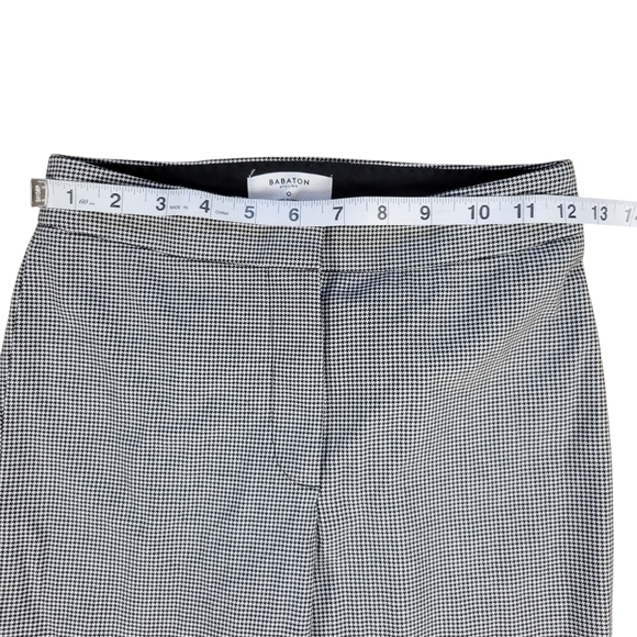 Aritzia Babaton Atelier Pants‎ Womens 0 Numero Trouser Black White Houndstooth - Picture 10 of 12